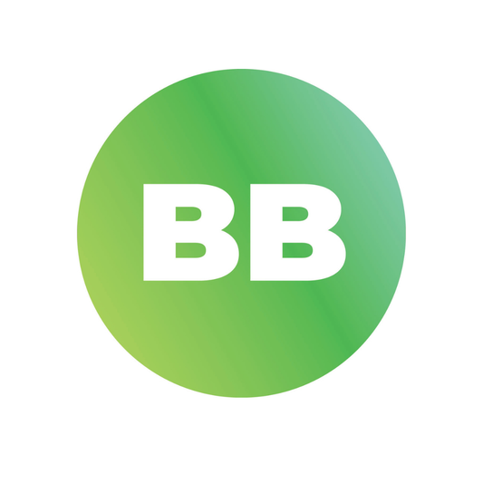 Green circle with 'BB' in white on a white background