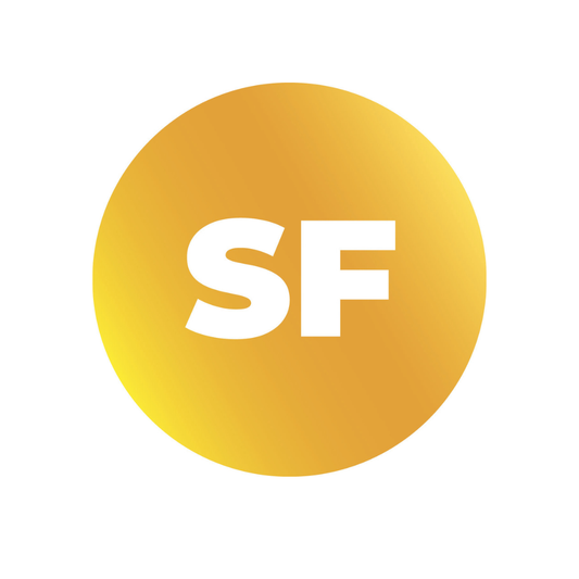 Yellow circle with 'SF' in the center on a white background